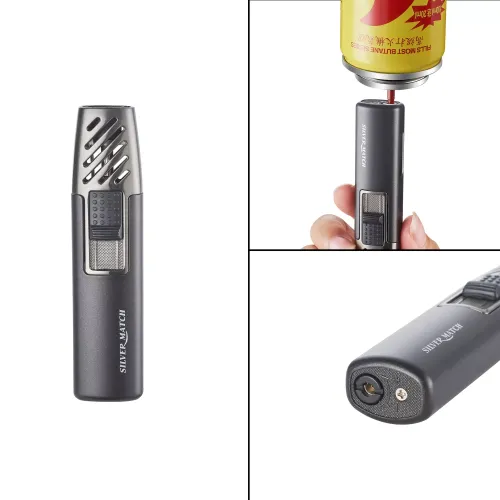 Газові запальнички Запальничка газова турбо Silver Match Tirana Чорна (40674369BL)