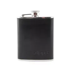 Фляга 180 мл Zippo нержавіюча сталь, чорна шкіра 6 OZ (2005269)