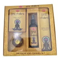 Подарунковий набір пахощів HEM Yog Chakra: пахощі-конуси, аромапалочки, спрей, підставка (DN36527)