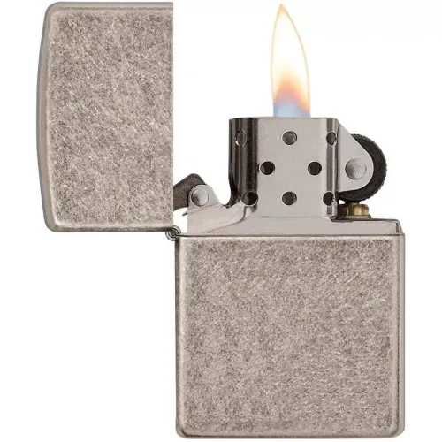 Зажигалка армированная бензиновая Zippo Armor Antique Silver Plate античное серебро (28973)