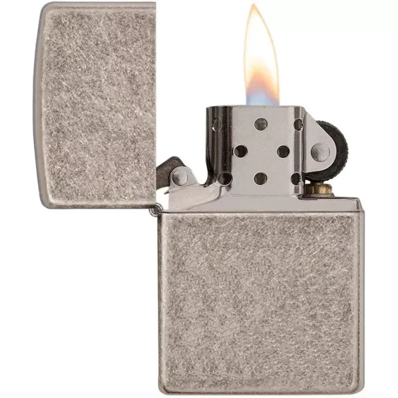Зажигалка армированная бензиновая Zippo Armor Antique Silver Plate античное серебро (28973)
