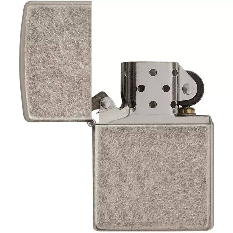 Зажигалка армированная бензиновая Zippo Armor Antique Silver Plate античное серебро (28973)