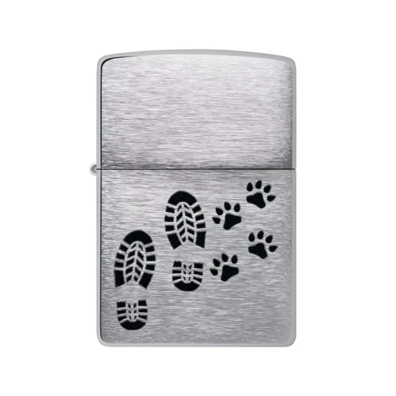 Зажигалка бензиновая Zippo Footprints Design Серебристый (46322)
