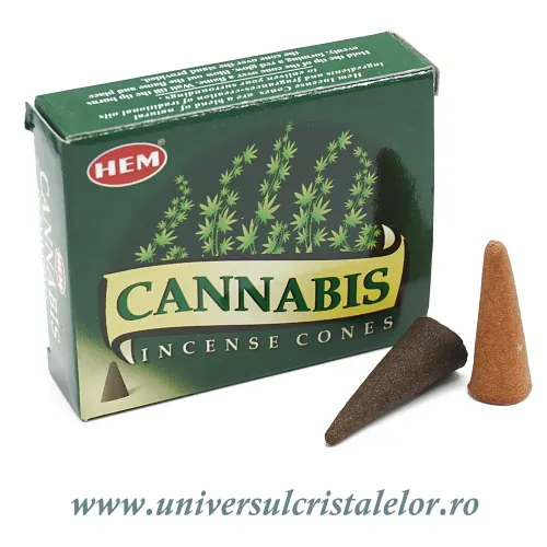 Пахощі конуси 10 шт з металевою міні підставкою "Cannabis" (Конопля ) HEM (DN31180K)
