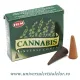 Пахощі конуси 10 шт з металевою міні підставкою "Cannabis" (Конопля ) HEM (DN31180K)