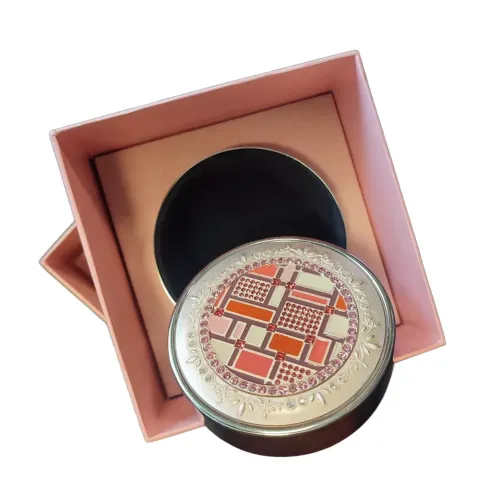 Скринька "Jardin D'ete" метал, кристали, емаль, дзеркальний хром 8,5х8,5х7 см (J98-0419)