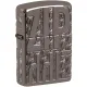 Зажигалка армированная бензиновая ZIPPO Armor® Reverse Carve Zippo Design, черный лед (46312)