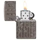Зажигалка армированная бензиновая ZIPPO Armor® Reverse Carve Zippo Design, черный лед (46312)