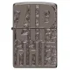 Зажигалка армированная бензиновая ZIPPO Armor® Reverse Carve Zippo Design, черный лед (46312)