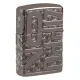 Зажигалка армированная бензиновая ZIPPO Armor® Reverse Carve Zippo Design, черный лед (46312)