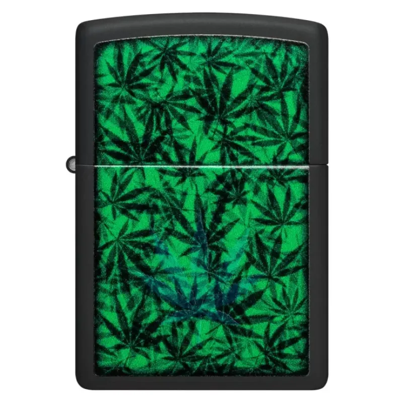 Запальничка бензинова "ZIPPO" Cannabis Design Black Light світиться в ультрафіолеті (48736)