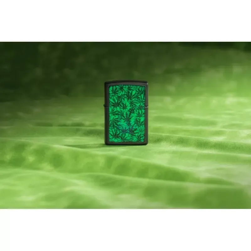 Запальничка бензинова "ZIPPO" Cannabis Design Black Light світиться в ультрафіолеті (48736)