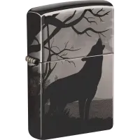 Зажигалка бензиновая ZIPPO Wolves Design черный лед (49188)