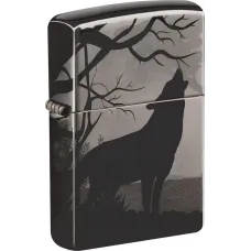 Зажигалка бензиновая ZIPPO Wolves Design черный лед (49188)