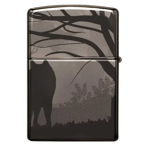 Зажигалка бензиновая ZIPPO Wolves Design черный лед (49188)