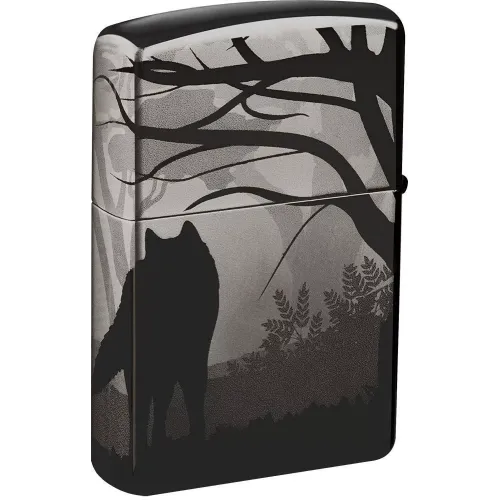 Зажигалка бензиновая ZIPPO Wolves Design черный лед (49188)