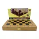 Ігрові набори Ігровий набір 3 в 1 нарди, шахи, шашки DUKE дерево бамбук, картонна упаковка (33,5 х 33,5 х 2,3 см) (DN36039)