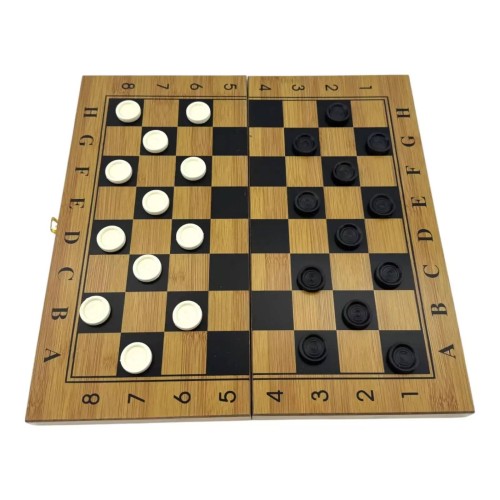 Ігрові набори Ігровий набір 3 в 1 нарди, шахи, шашки DUKE дерево бамбук, картонна упаковка (33,5 х 33,5 х 2,3 см) (DN36039)