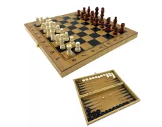 Ігровий набір 3 в 1 нарди, шахи, шашки DUKE дерево бамбук, картонна упаковка (33,5 х 33,5 х 2,3 см) (DN36039)