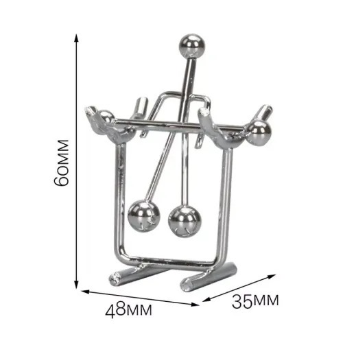 Приниматели решений и антистрессы Маятник антистресс "Спортсмен" инерционный (7,5х7х2 см) хром, металл (DN26889A)