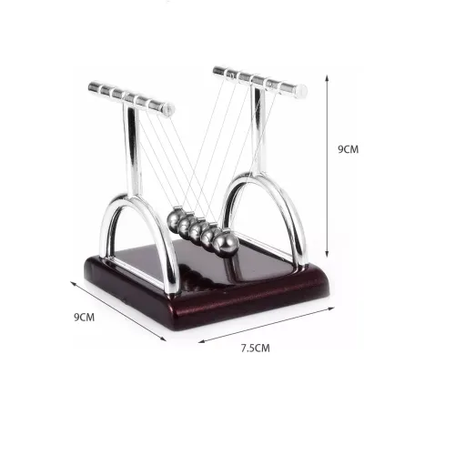 Приниматели решений и антистрессы Маятник Шары Ньютона мини антистресс инерционные, пластик, металл (9х9х7,5 см) коричневые (DN29789)