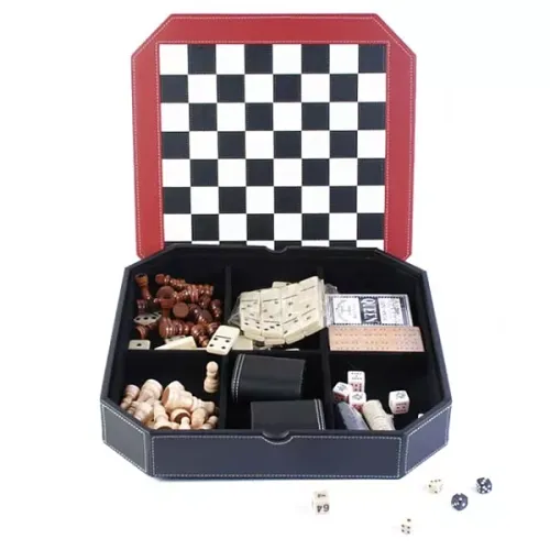 Ігрові набори Набір ігор 7 в 1 "DUKE" пластик, еко шкіра, червоно чорний (CHTO6002)