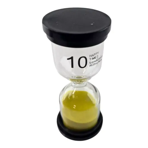 Песочные часы Песочные часы на 10 минут, желтый песок 10х4,5х4,5 см, картона упаковка (DN30777F)