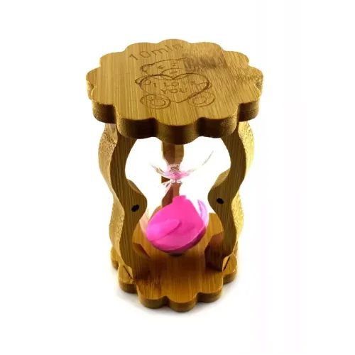 Пісочний годинник Пісочний годинник на 10 хвилин у бамбуку "I love you" рожевий пісок (DN29515A)