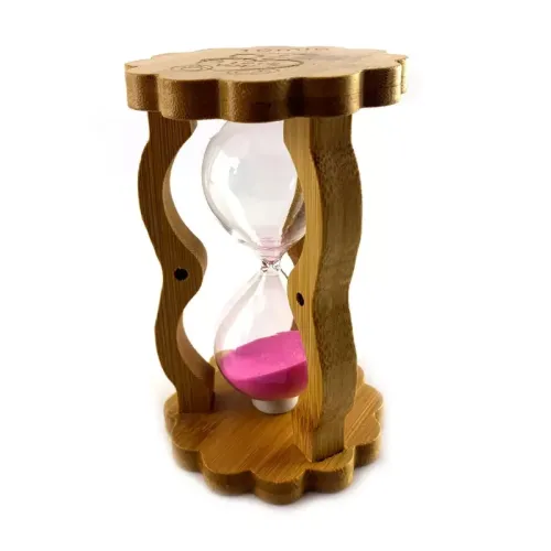 Пісочний годинник Пісочний годинник на 10 хвилин у бамбуку "I love you" рожевий пісок (DN29515A)