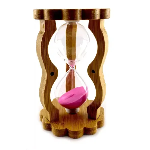 Пісочний годинник Пісочний годинник на 10 хвилин у бамбуку "I love you" рожевий пісок (DN29515A)