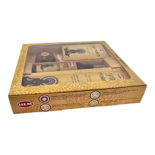 Набори пахощів Подарунковий набір пахощів HEM Yog Chakra: пахощі-конуси, аромапалочки, спрей, підставка (DN36527)