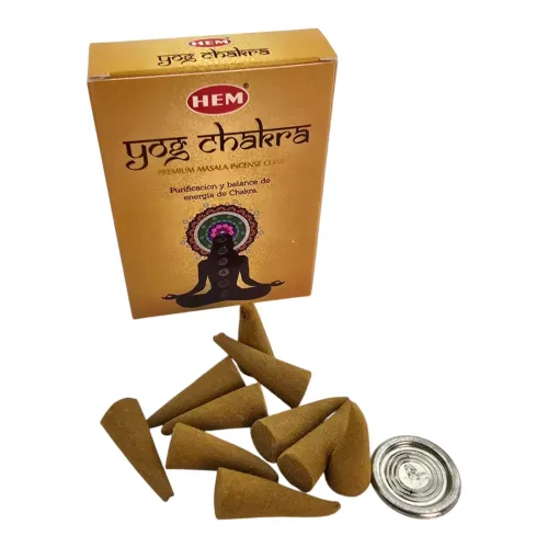 Набори пахощів Подарунковий набір пахощів HEM Yog Chakra: пахощі-конуси, аромапалочки, спрей, підставка (DN36527)