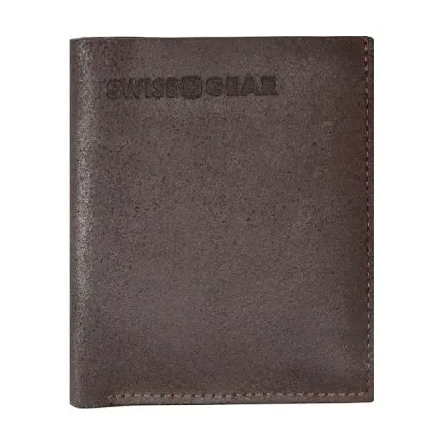 Портмоне та гаманці Портмоне вертикальне з вкладкою на 3 картки Swiss Gear Foggy не шліфована шкіра ,коричневе (SG30-12BR)