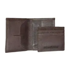 Портмоне вертикальне з вкладкою на 3 картки Swiss Gear Foggy не шліфована шкіра ,коричневе (SG30-12BR)