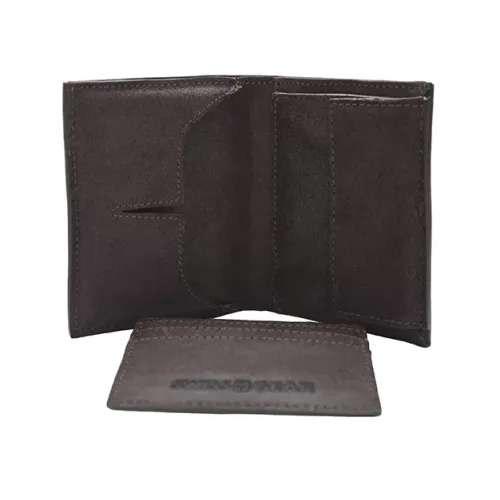 Портмоне та гаманці Портмоне вертикальне з вкладкою на 3 картки Swiss Gear Foggy не шліфована шкіра ,коричневе (SG30-12BR)