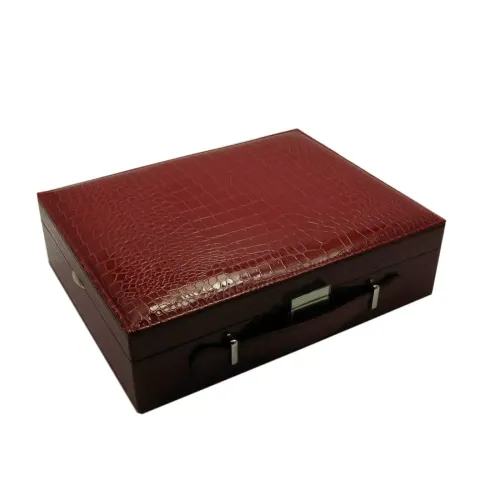 Ящики, комодики, шкафчики Шкатулка футляр для украшений и наручных часов 4 шт 32,5х26х9 см, эко-кожа, коричневый (DN28016)