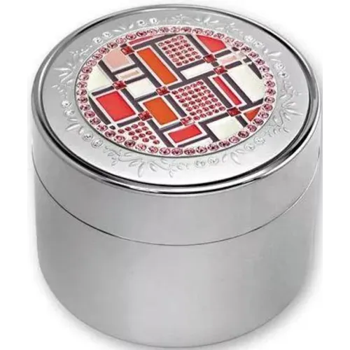 Ящики, комодики, шкафчики Шкатулка "Jardin D'ete" металл, кристаллы, эмаль, зеркальный хром 8,5х8,5х7 см (J98-0419)