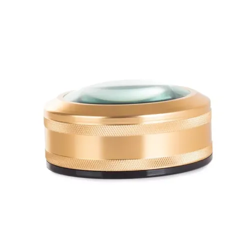 Компаси, лупи Універсальна збільшувальна екранна лупа кругла, метал, золотистий, кратність 6Х d-8 см h-4 см (DN29774)