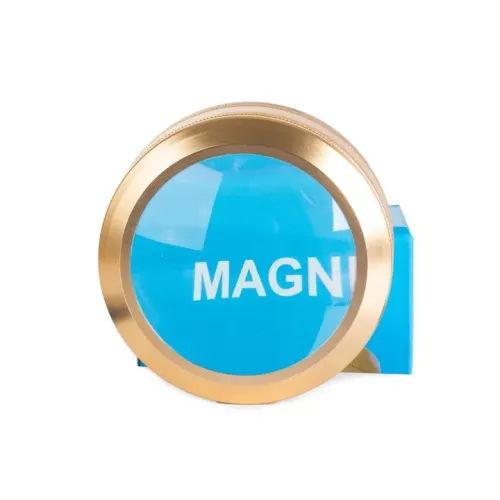 Компаси, лупи Універсальна збільшувальна екранна лупа кругла, метал, золотистий, кратність 6Х d-8 см h-4 см (DN29774)