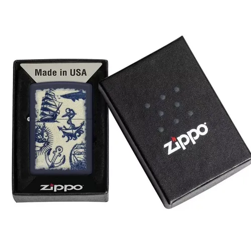 Бензиновые зажигалки Зажигалка бензиновая Zippo Nautical Design Синяя (49774) Бензиновые зажигалки Зажигалка бензиновая Zippo Nautical Design Синяя (49774)