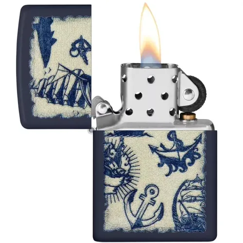 Бензиновые зажигалки Зажигалка бензиновая Zippo Nautical Design Синяя (49774) Бензиновые зажигалки Зажигалка бензиновая Zippo Nautical Design Синяя (49774)