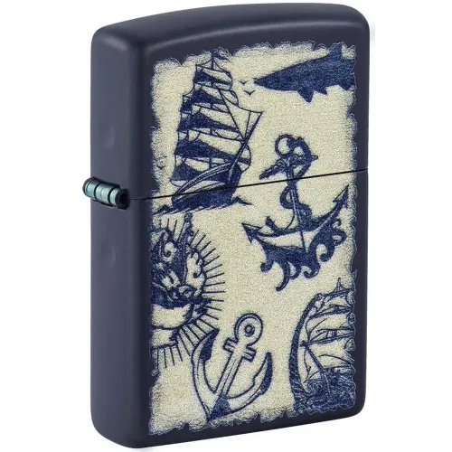 Бензиновые зажигалки Зажигалка бензиновая Zippo Nautical Design Синяя (49774) Бензиновые зажигалки Зажигалка бензиновая Zippo Nautical Design Синяя (49774)