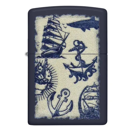 Бензиновые зажигалки Зажигалка бензиновая Zippo Nautical Design Синяя (49774) Бензиновые зажигалки Зажигалка бензиновая Zippo Nautical Design Синяя (49774)