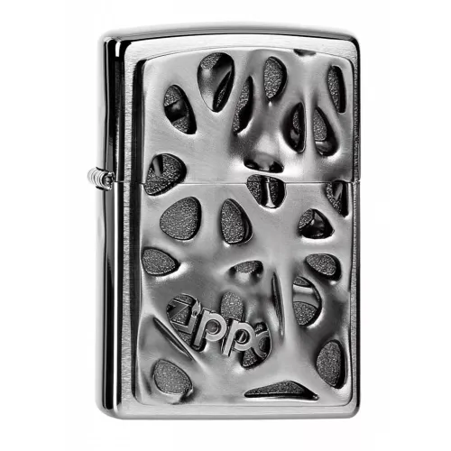 Бензиновые зажигалки Зажигалка бензиновая Zippo Voronoi Матовый хром с объемной эмблемой (2004313)
