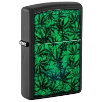 Запальничка бензинова "ZIPPO" Cannabis Design Black Light світиться в ультрафіолеті (48736)