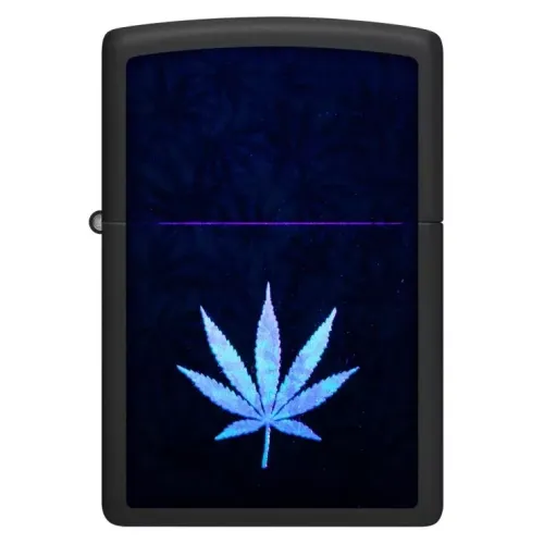 Бензинові запальнички Запальничка бензинова "ZIPPO" Cannabis Design Black Light світиться в ультрафіолеті (48736)