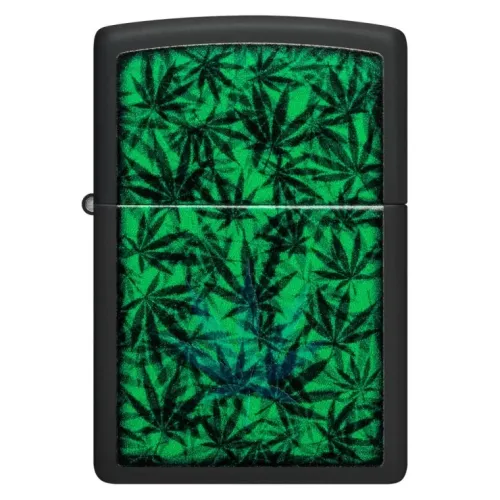 Бензинові запальнички Запальничка бензинова "ZIPPO" Cannabis Design Black Light світиться в ультрафіолеті (48736)