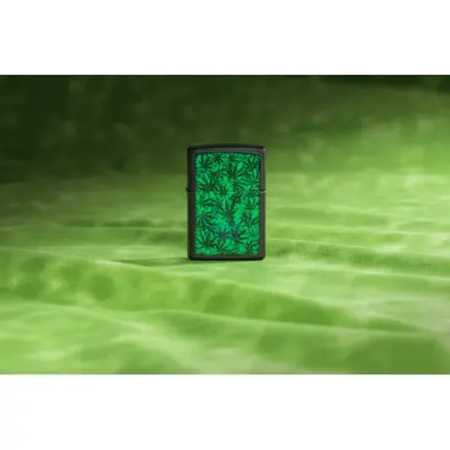 Бензинові запальнички Запальничка бензинова "ZIPPO" Cannabis Design Black Light світиться в ультрафіолеті (48736)