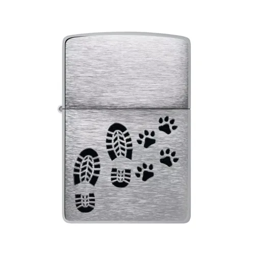 Бензиновые зажигалки Зажигалка бензиновая Zippo Footprints Design Серебристый (46322)