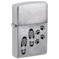 Зажигалка бензиновая Zippo Footprints Design Серебристый (46322)
